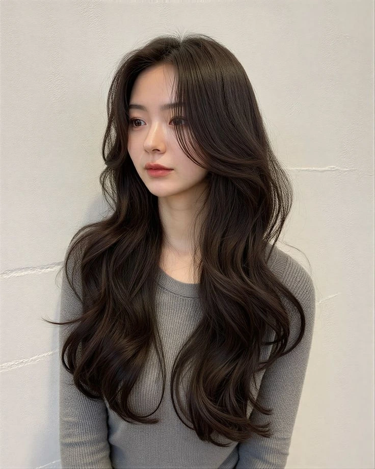 33 Winter Glass Hair Hairstyles For Women In Their 30s With A Mirror Shine That Are Sleek, Shiny and Polished 32 Glass Hair With Soft Waves With A Mirror Finish