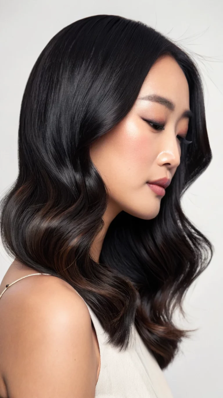 33 Winter Glass Hair Hairstyles For Women In Their 30s With A Mirror Shine That Are Sleek, Shiny and Polished 34 Glass Hair With Soft Waves With Cool-Air Setting