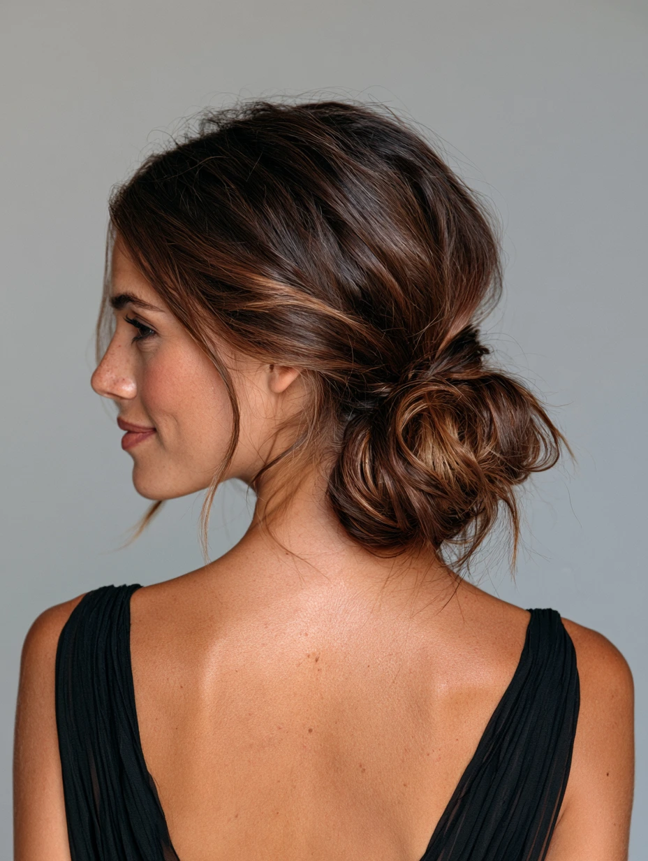 Messy Low Bun With Face-Framing Pieces