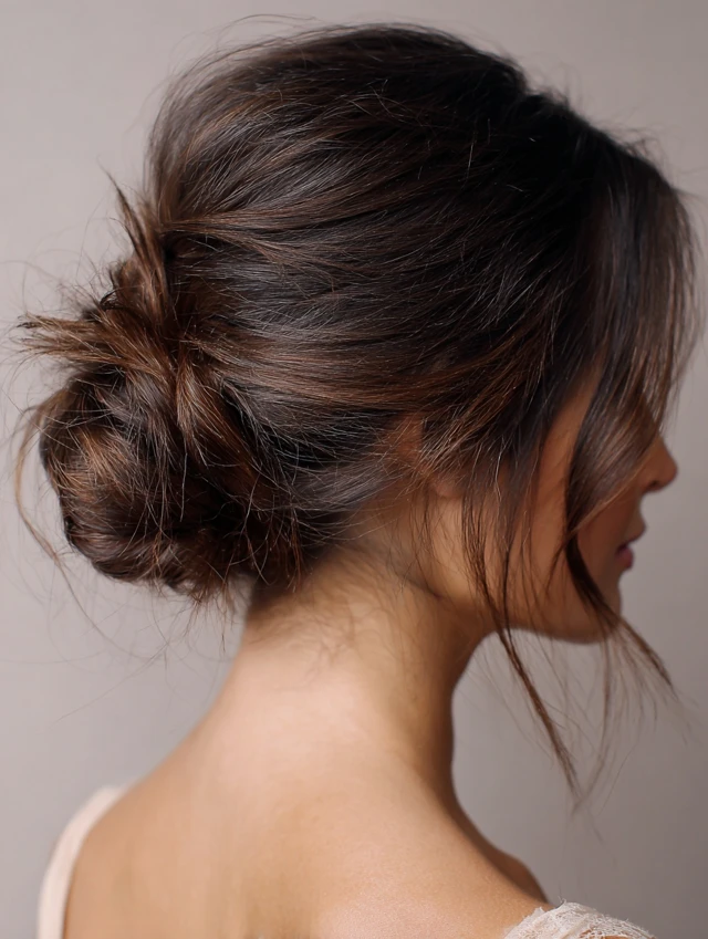Messy Low Bun With Soft Volume