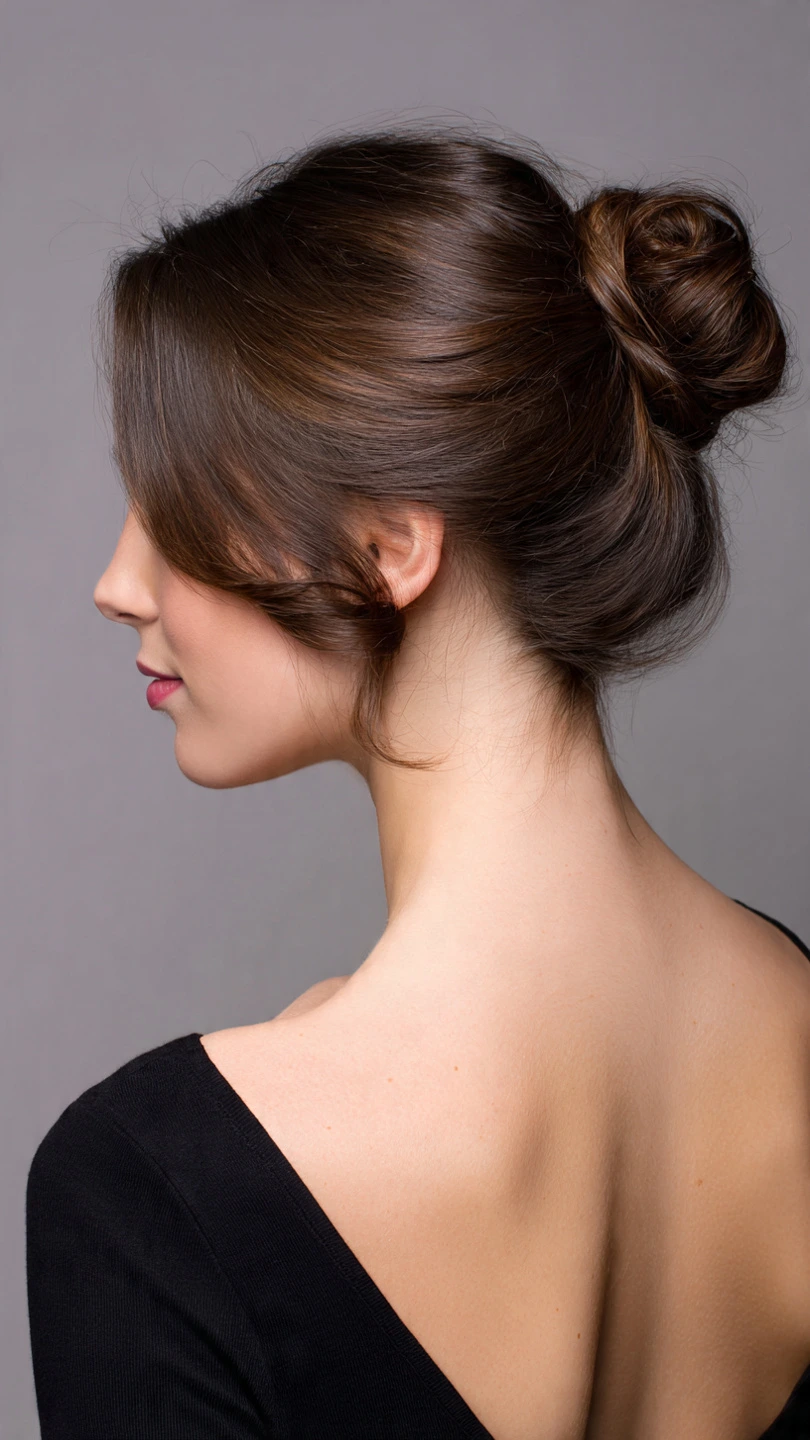 20 Winter Undone Texture Hairstyles For Women In Their 20s With A Messy Low Bun That Are Chic, Effortless and Cool 9 Loose Low Knot With A Few Loose Strands