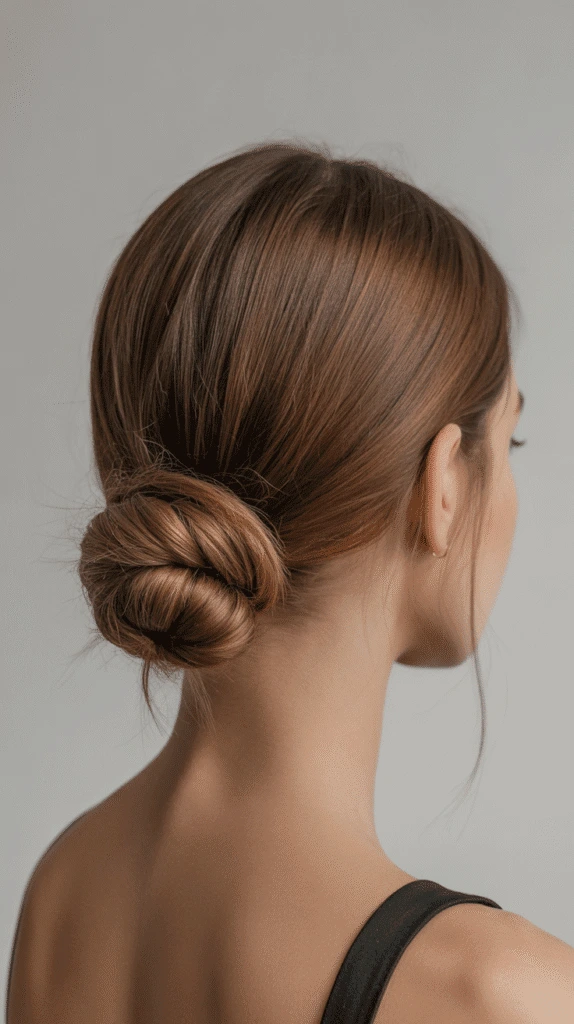 20 Winter Undone Texture Hairstyles For Women In Their 20s With A Messy Low Bun That Are Chic, Effortless and Cool 11 Loose Low Knot With An Effortless Finish