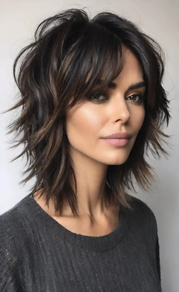 Feathered Undone Layers With A Matte Finish