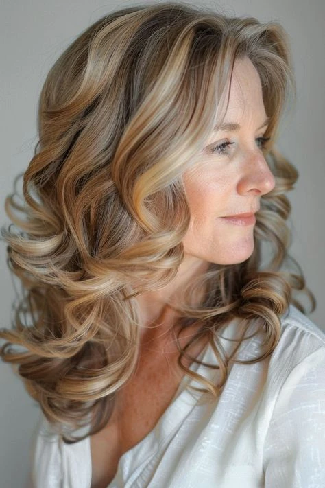 Honey Balayage Shoulder Waves