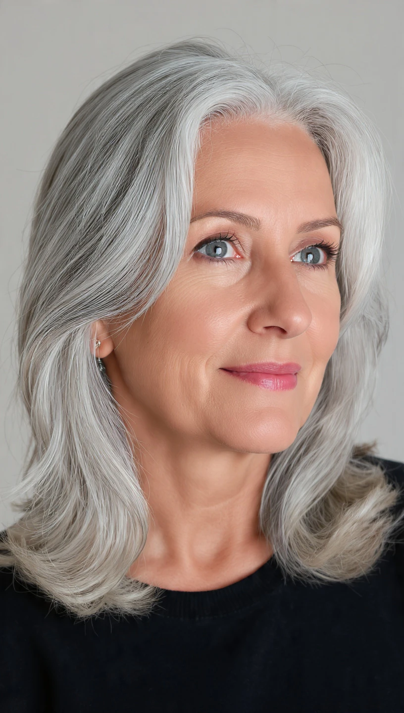 Deep Side Sweep for Evenings in Blonde-Grey
