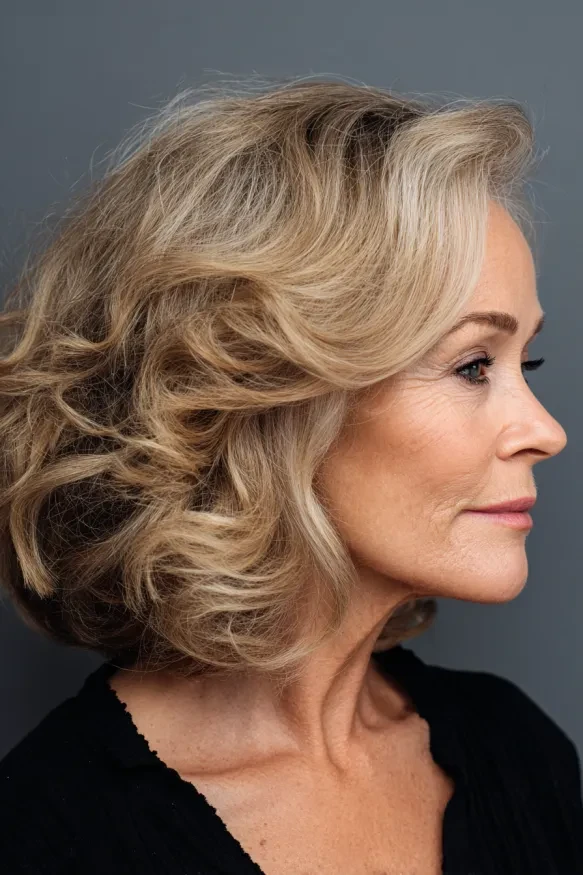Rounded Shoulder Shape With Inward Curls