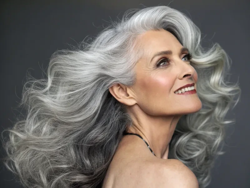 28 Winter Waves Hairstyles For Women Over 60 With Silver Hair And Shine That Are Chic, Soft and Flattering 13 Shining Silver Bends With Winter Light Shine
