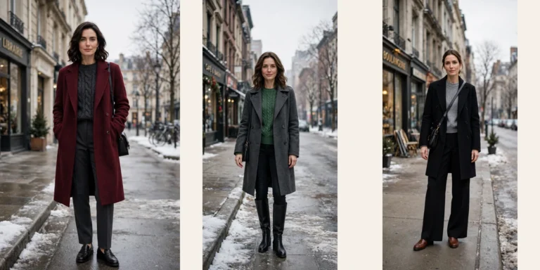 30 Women in their 30s knit sweater and coat layering outfits for winter That Are Chic, Warm and Elegant