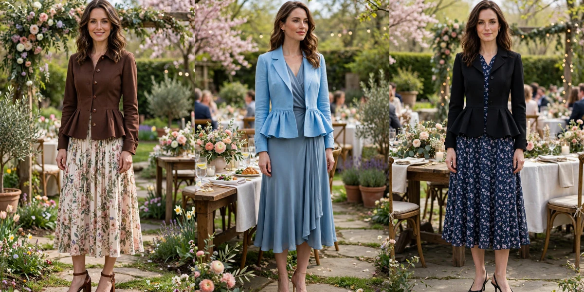 38 Women in Their 30s Peplum Jacket Outfits for Early Spring Weddings That Are Fresh, Chic and Easy to Wear
