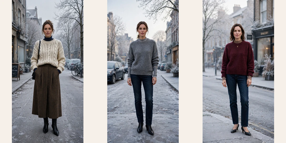 28 Women in their 30s thermal layering outfits for cold January days That Are Chic, Warm and Elegant