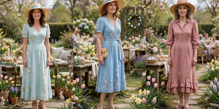 22 Women Over 40 Spring Easter Outfits with a Hat for Outdoor Gatherings That Are Fresh, Chic and Easy to Wear