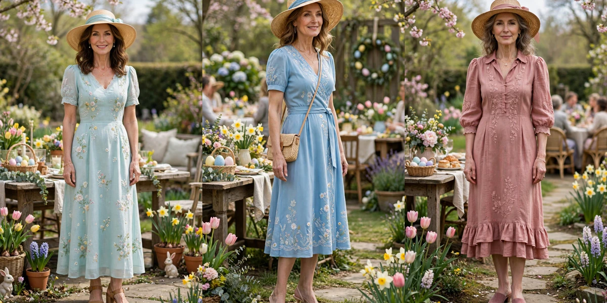 22 Women Over 40 Spring Easter Outfits with a Hat for Outdoor Gatherings That Are Fresh, Chic and Easy to Wear