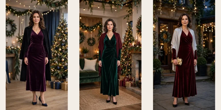 40 Women Over 40 Velvet Party Outfits for Christmas Eve Gatherings That Are Chic, Warm and Elegant