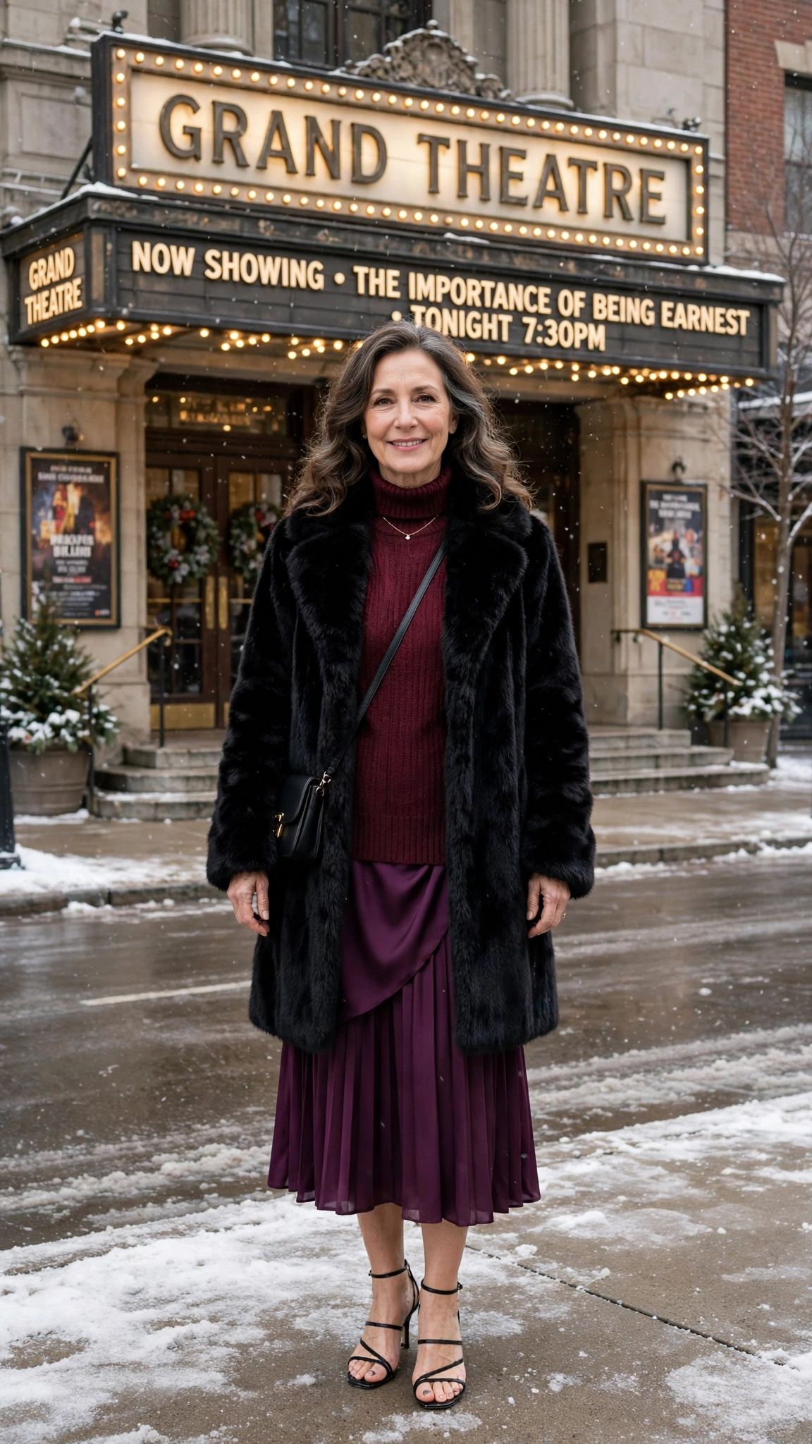 50 Women over 50 black faux fur coat outfits for city nights That Are Chic, Warm and Elegant - idea 5