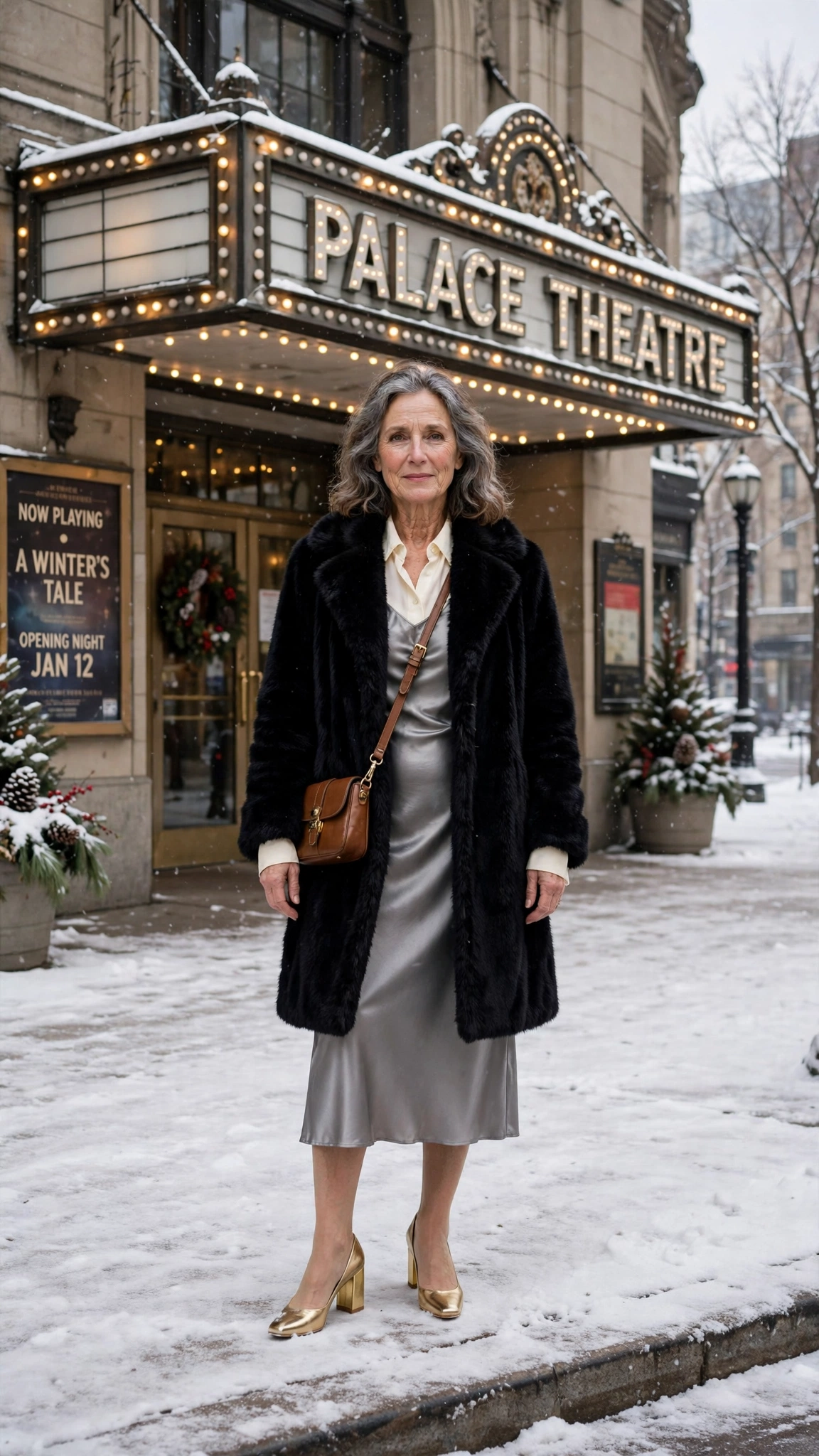 50 Women over 50 black faux fur coat outfits for city nights That Are Chic, Warm and Elegant - idea 11