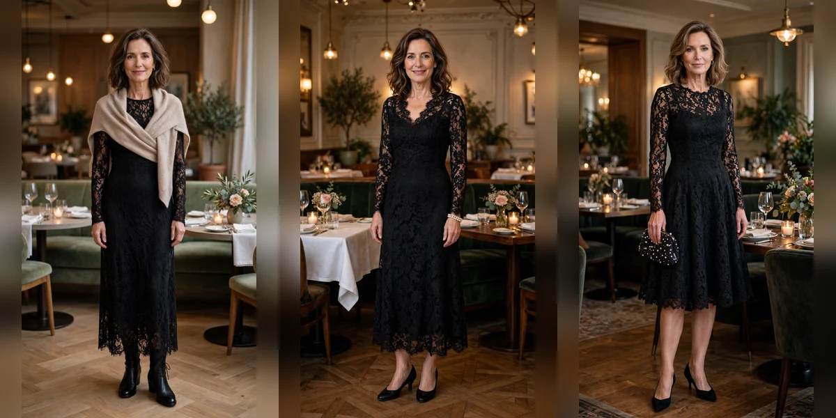 50 Women Over 50 Black Lace Outfits for Valentine Nights That Are Chic, Romantic and Easy to Wear