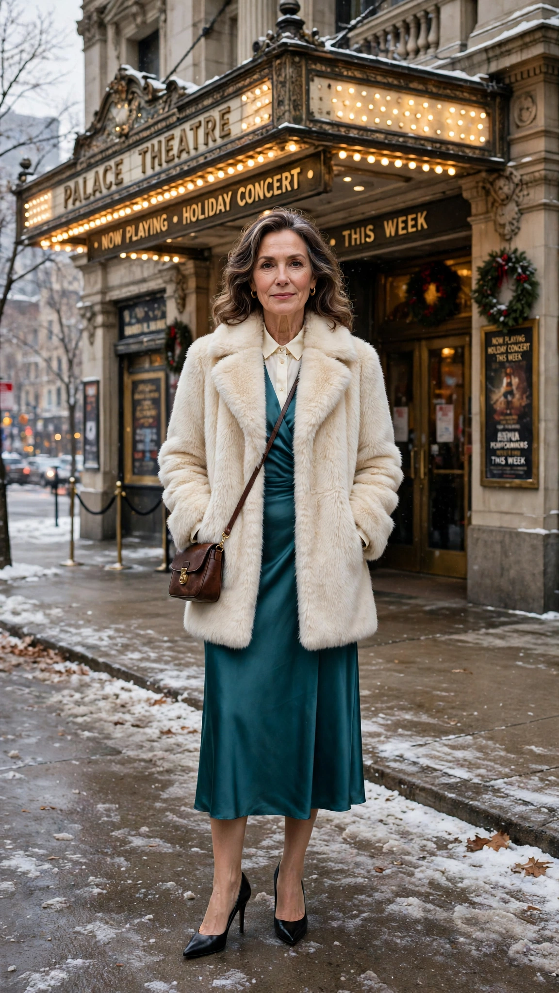 33 Women over 50 cream faux fur coat outfits for winter weddings That Are Chic, Warm and Elegant - idea 11