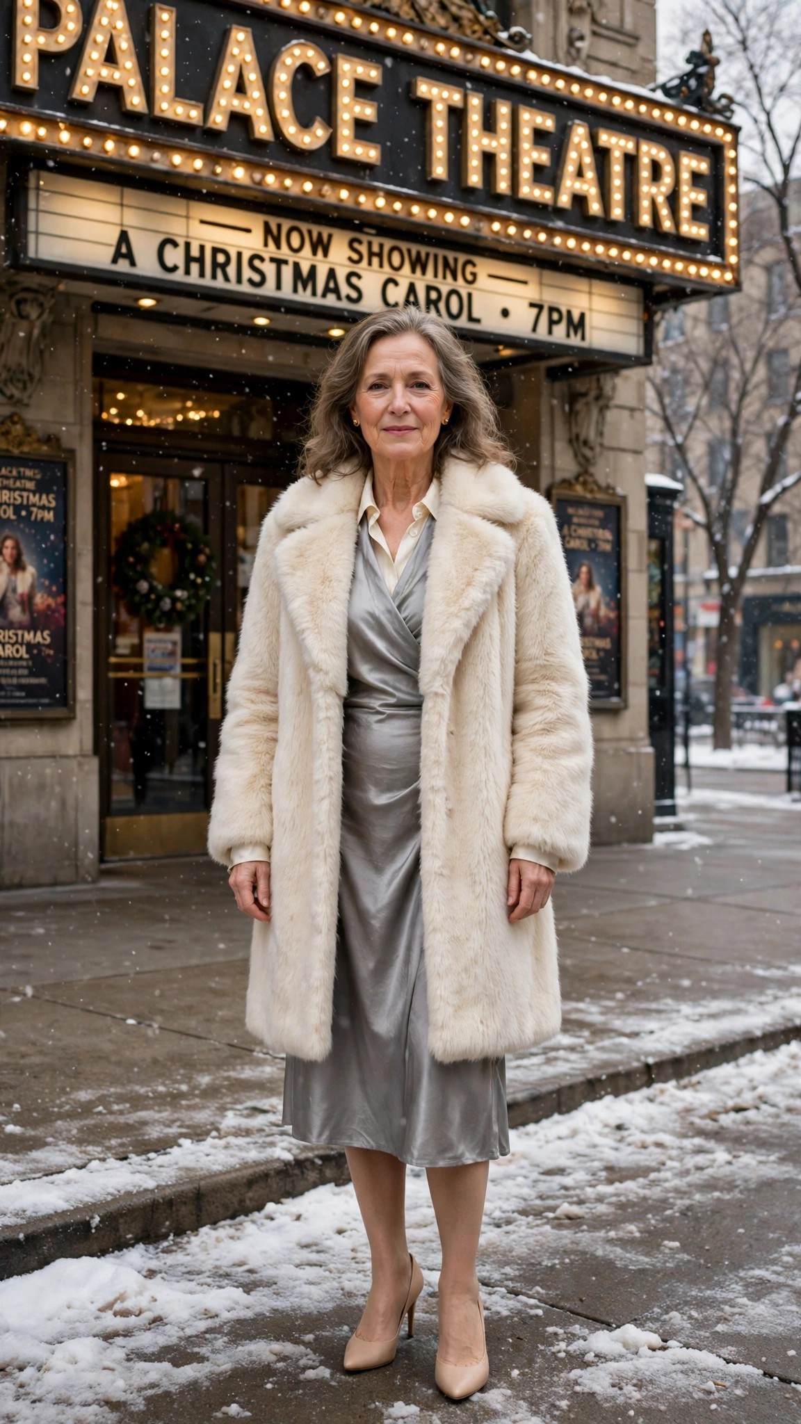 33 Women over 50 cream faux fur coat outfits for winter weddings That Are Chic, Warm and Elegant - idea 23