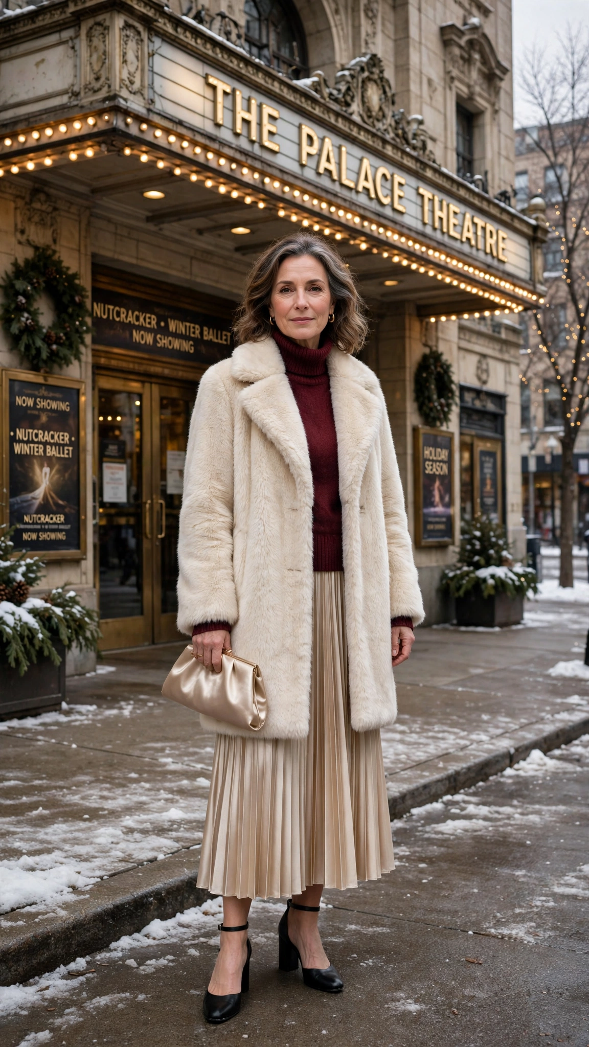 33 Women over 50 cream faux fur coat outfits for winter weddings That Are Chic, Warm and Elegant - idea 29
