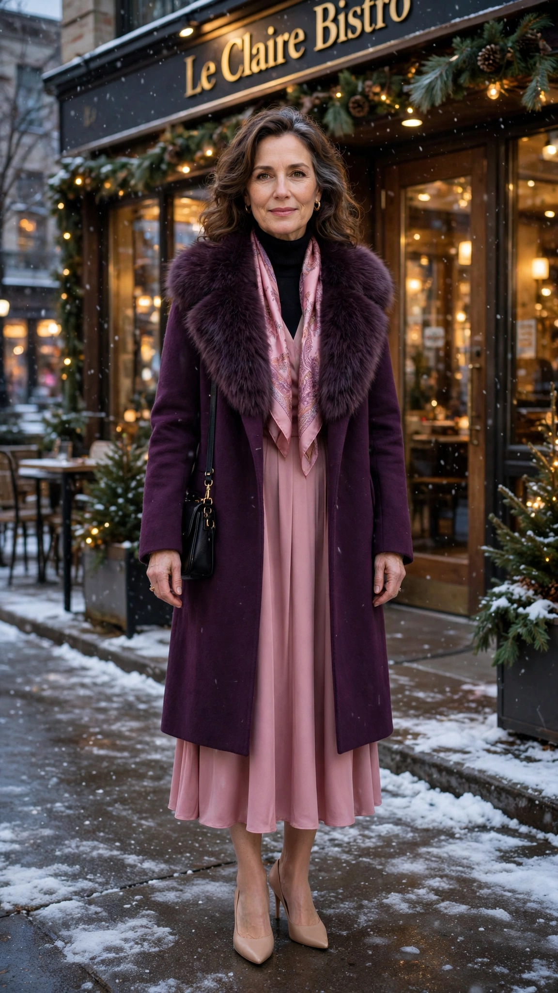 20 Women over 50 faux fur collar coat outfits for evening events That Are Chic, Warm and Elegant - idea 2