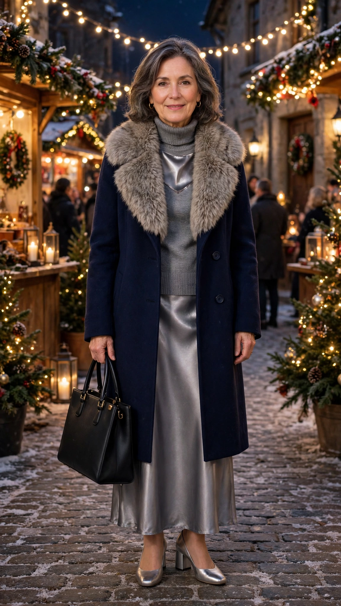 20 Women over 50 faux fur collar coat outfits for evening events That Are Chic, Warm and Elegant - idea 4