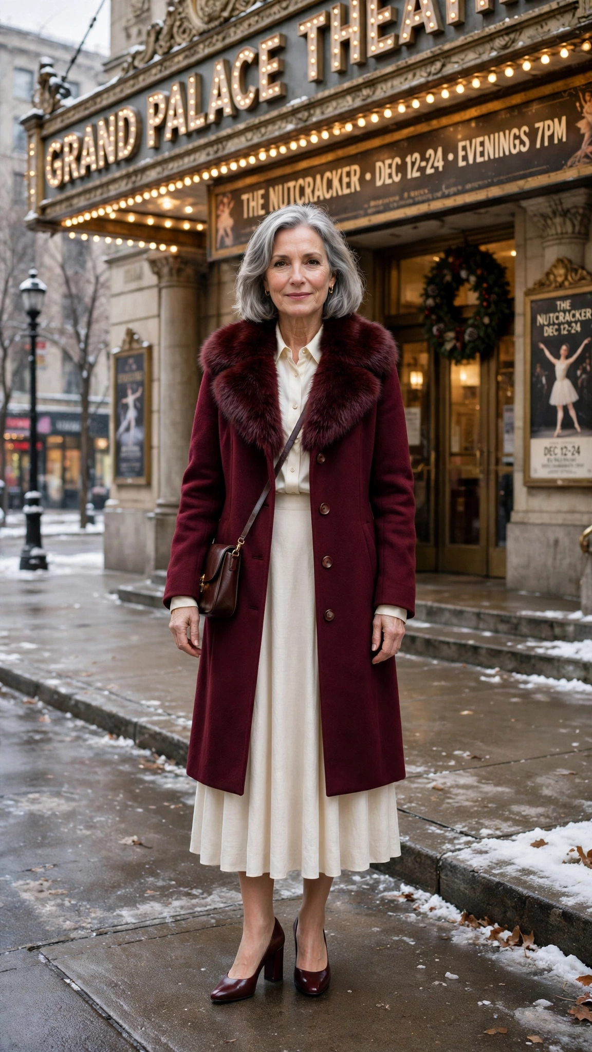 20 Women over 50 faux fur collar coat outfits for evening events That Are Chic, Warm and Elegant - idea 11