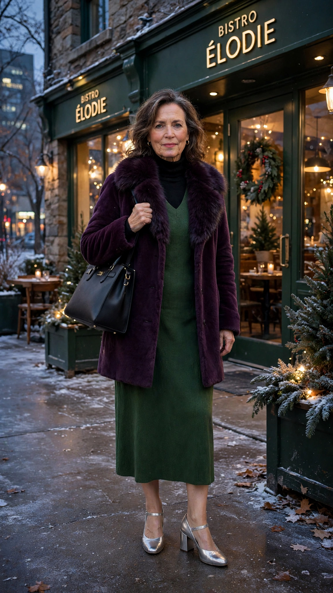 20 Women over 50 faux fur collar coat outfits for evening events That Are Chic, Warm and Elegant - idea 14
