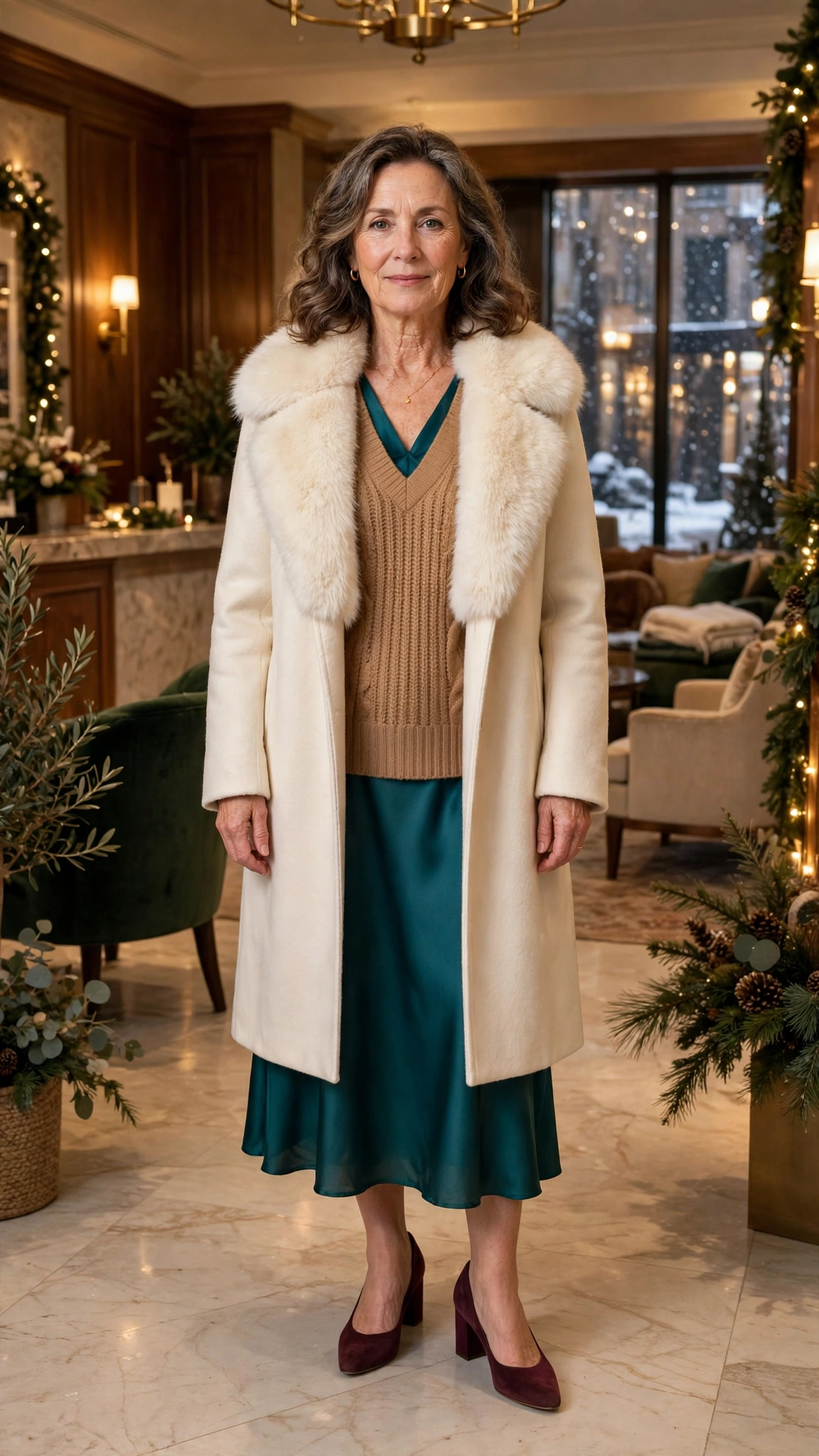 20 Women over 50 faux fur collar coat outfits for evening events That Are Chic, Warm and Elegant - idea 15