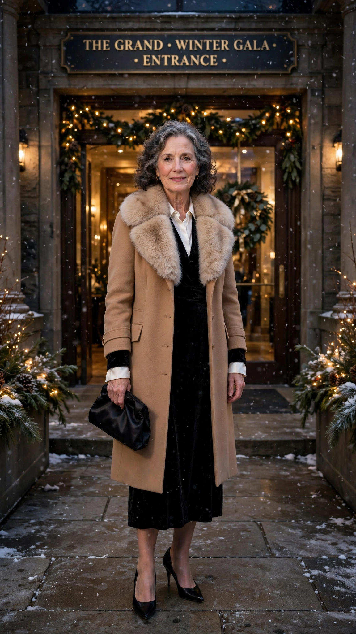 20 Women over 50 faux fur collar coat outfits for evening events That Are Chic, Warm and Elegant - idea 19
