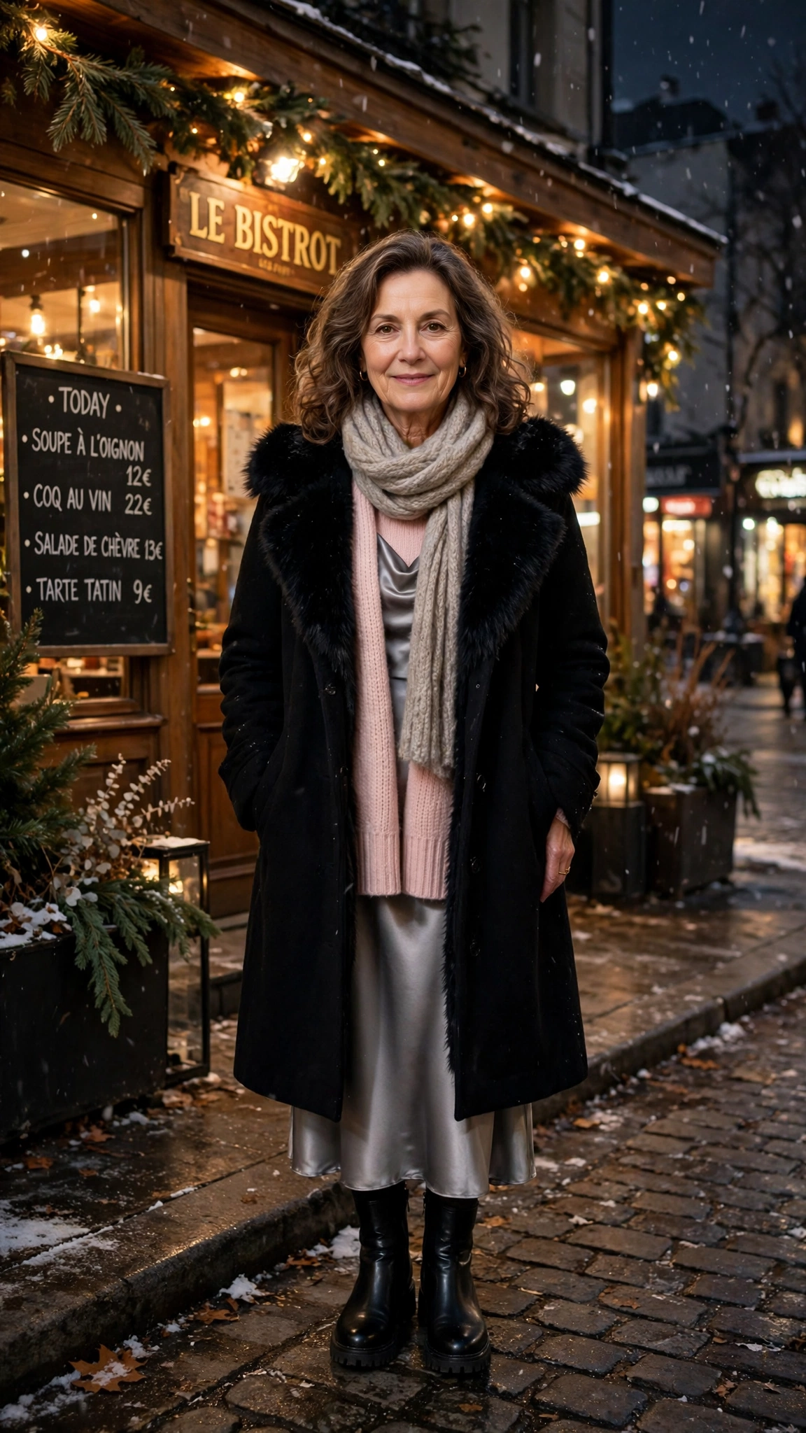 20 Women over 50 faux fur collar coat outfits for evening events That Are Chic, Warm and Elegant - idea 20