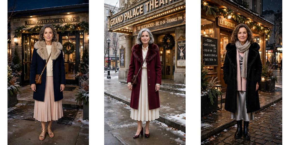 20 Women over 50 faux fur collar coat outfits for evening events That Are Chic, Warm and Elegant featured