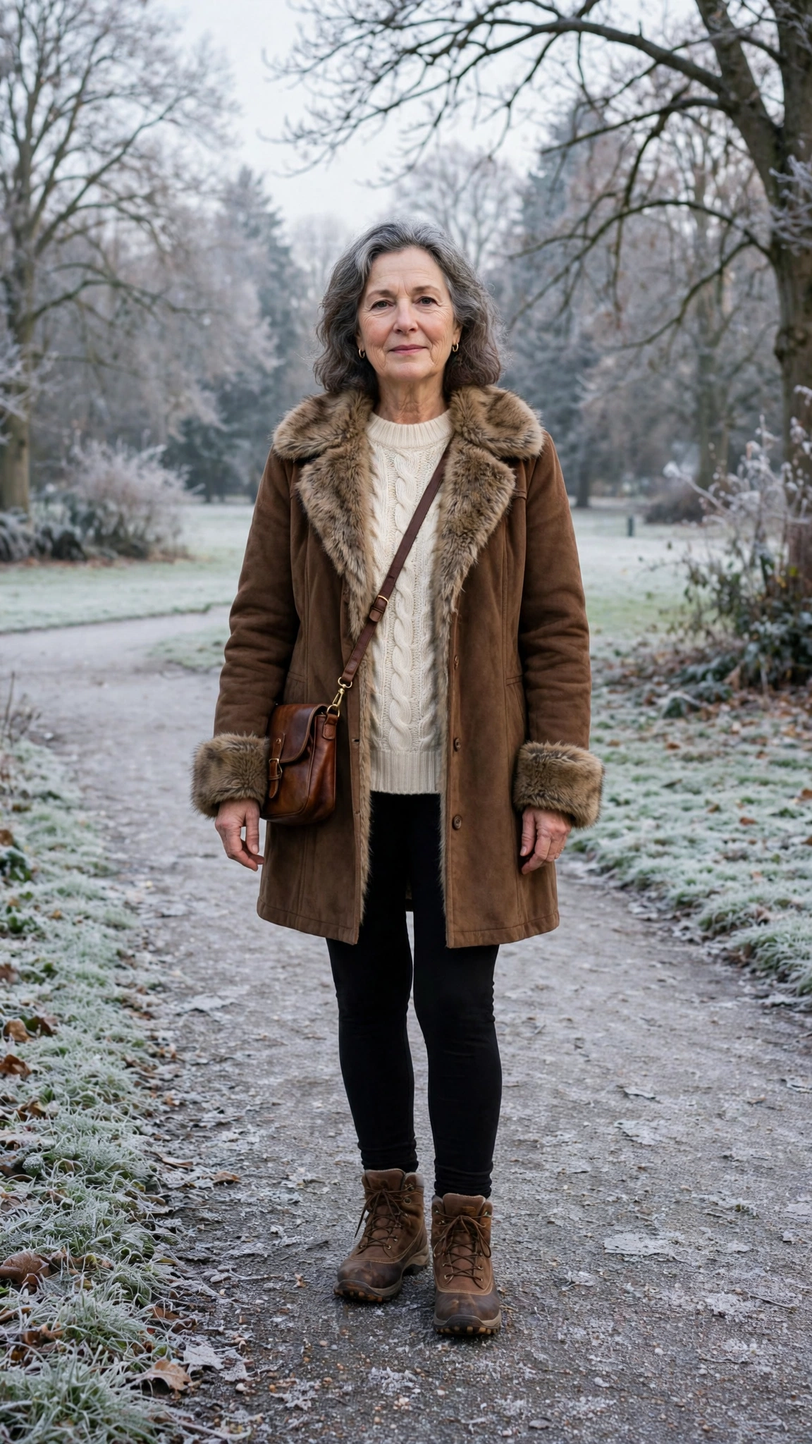 22 Women over 50 faux fur trimmed coat outfits for cold walks That Are Chic, Warm and Elegant - idea 1