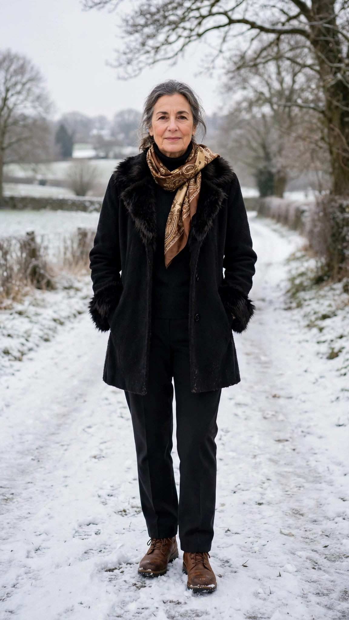 22 Women over 50 faux fur trimmed coat outfits for cold walks That Are Chic, Warm and Elegant - idea 2
