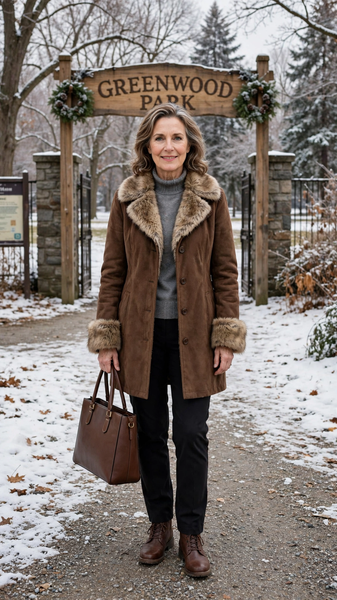 22 Women over 50 faux fur trimmed coat outfits for cold walks That Are Chic, Warm and Elegant - idea 4