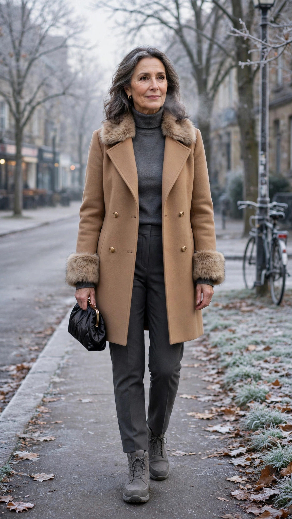 22 Women over 50 faux fur trimmed coat outfits for cold walks That Are Chic, Warm and Elegant - idea 9
