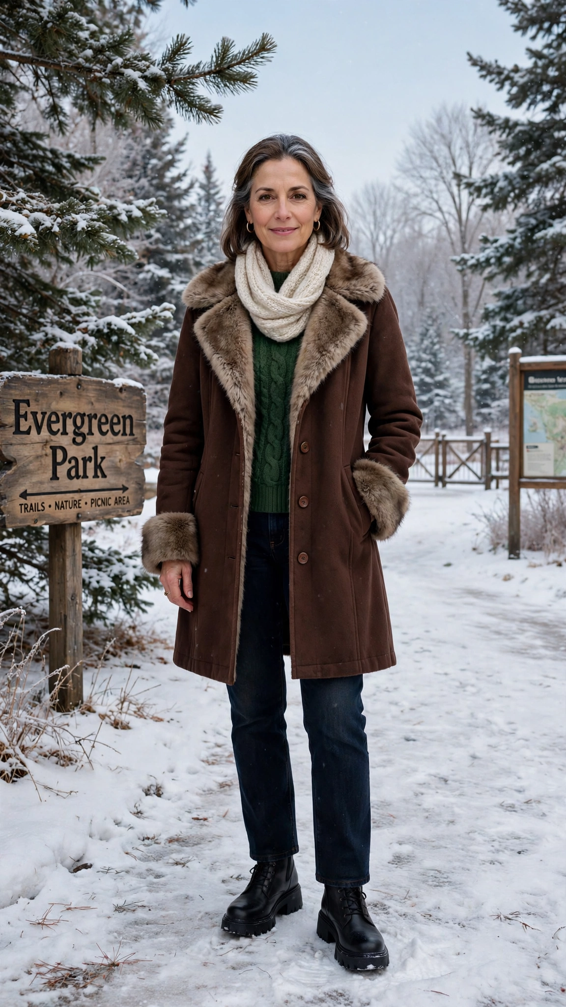 22 Women over 50 faux fur trimmed coat outfits for cold walks That Are Chic, Warm and Elegant - idea 10