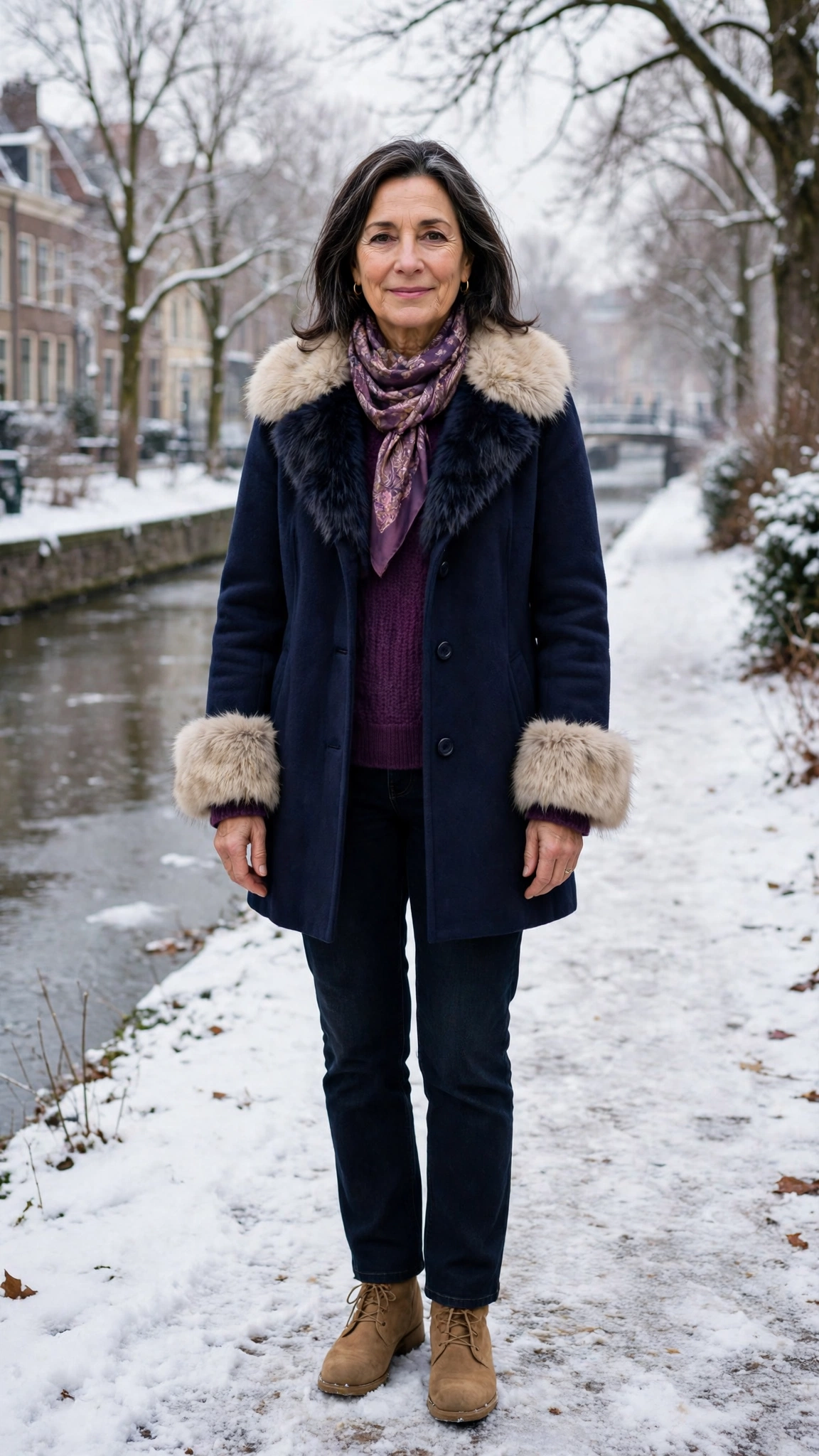 22 Women over 50 faux fur trimmed coat outfits for cold walks That Are Chic, Warm and Elegant - idea 12