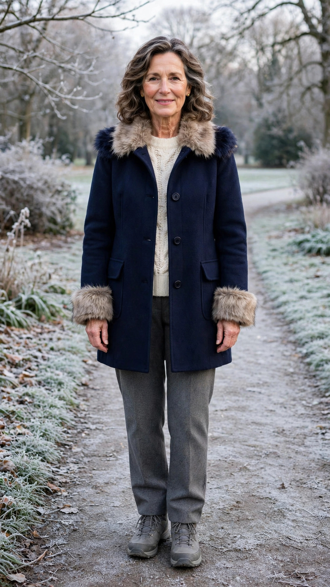 22 Women over 50 faux fur trimmed coat outfits for cold walks That Are Chic, Warm and Elegant - idea 13