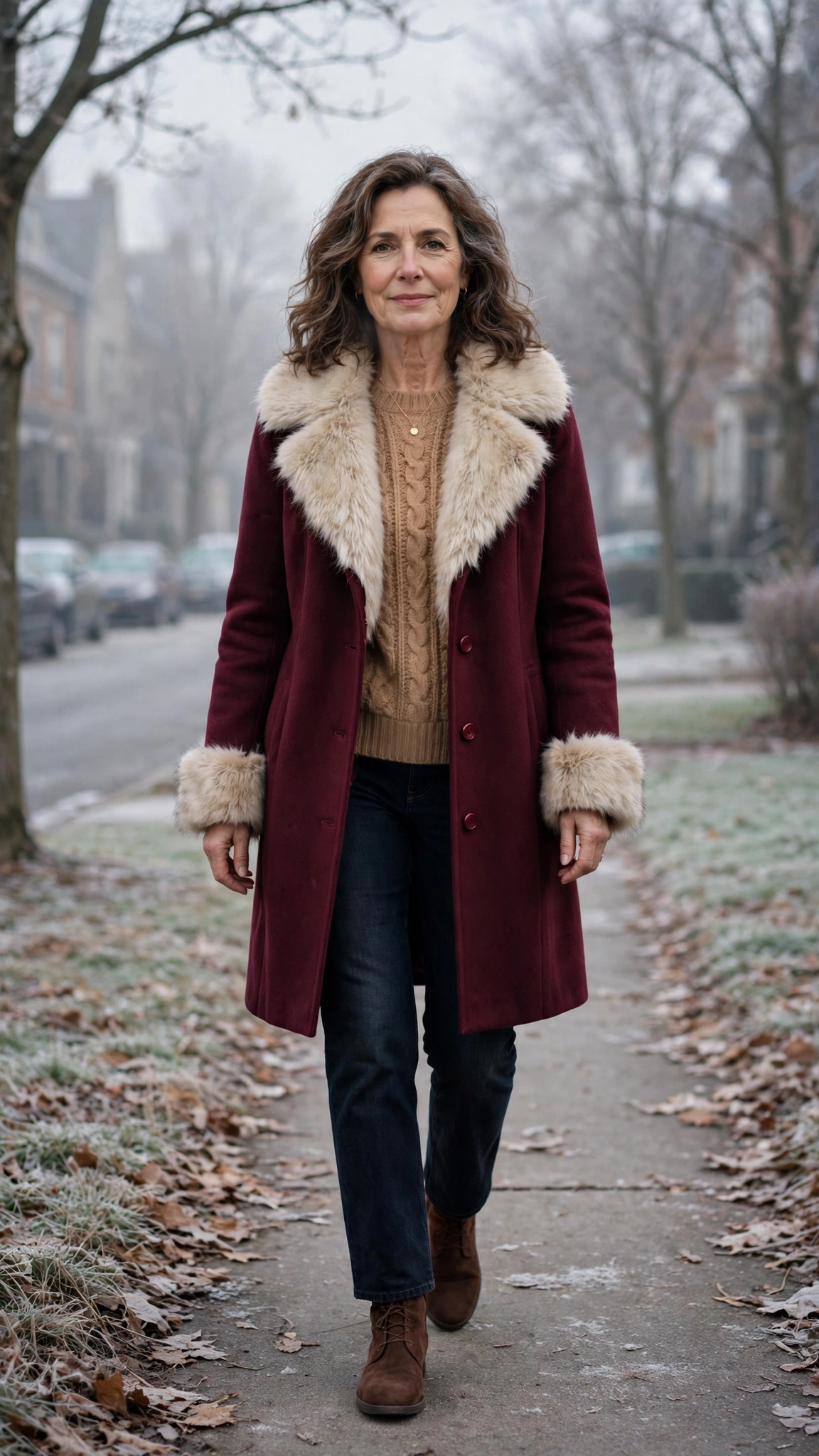 22 Women over 50 faux fur trimmed coat outfits for cold walks That Are Chic, Warm and Elegant - idea 15
