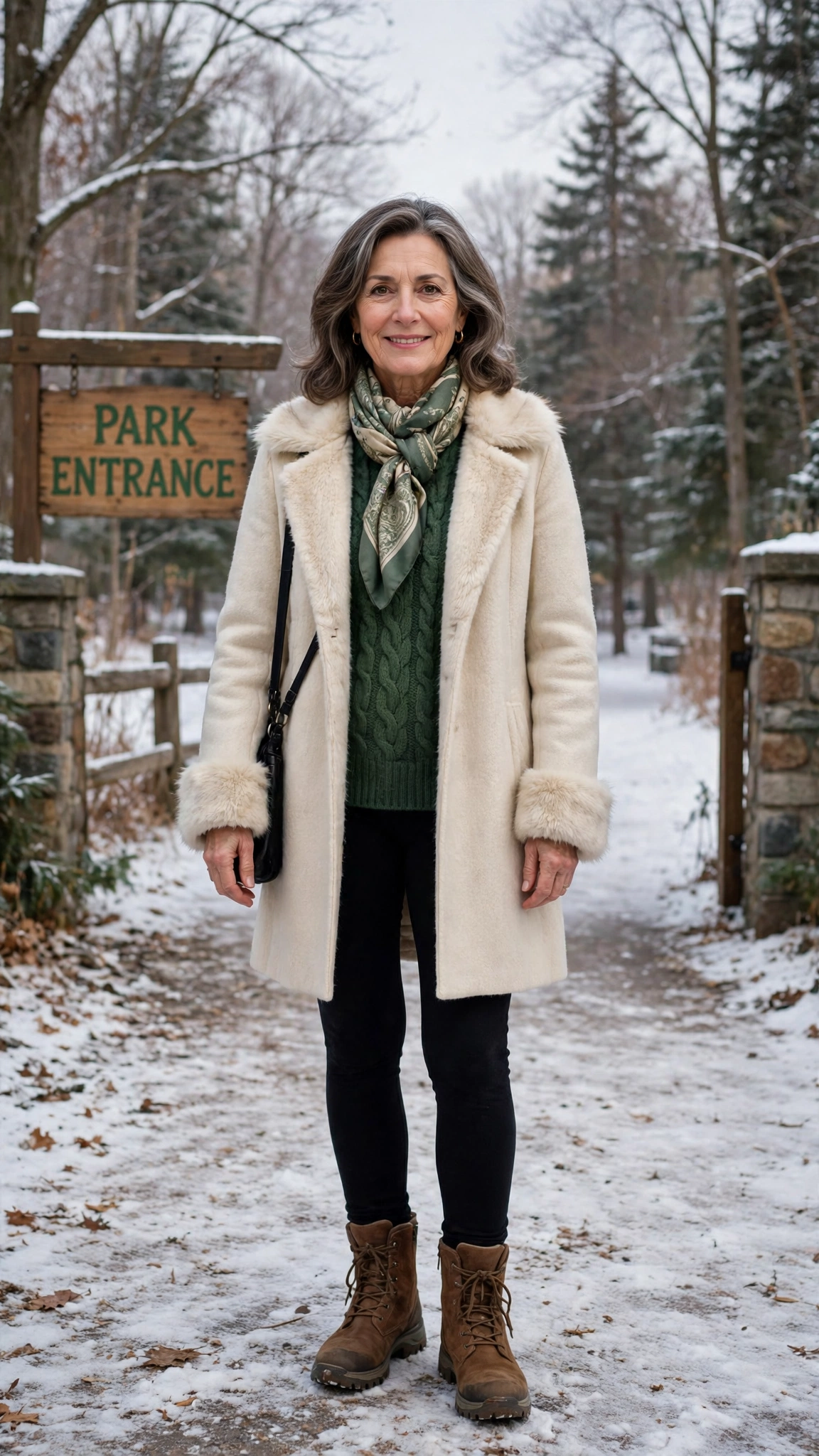 22 Women over 50 faux fur trimmed coat outfits for cold walks That Are Chic, Warm and Elegant - idea 22
