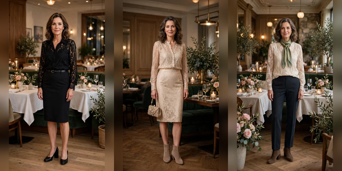 40 Women Over 50 Lace Blouse Outfits for Romantic Dinners That Are Chic, Romantic and Easy to Wear