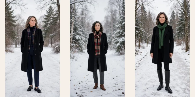 40 Women over 50 scarf and coat layering outfits for snowy walks That Are Chic, Warm and Elegant