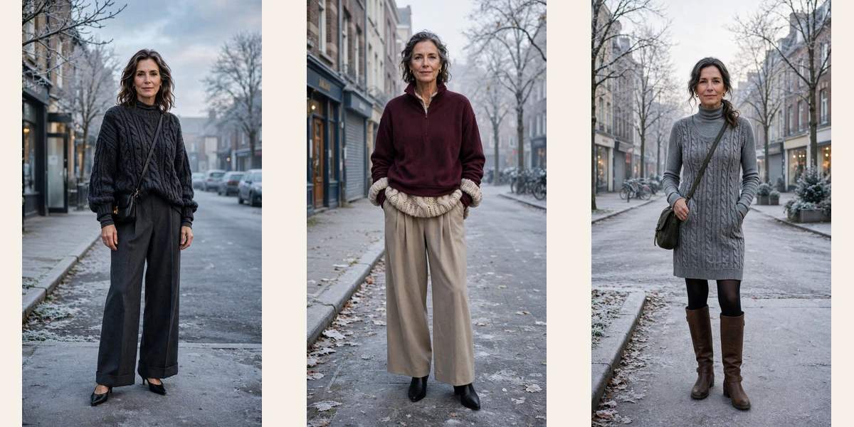25 Women over 50 thermal layering outfits for cold January days That Are Chic, Warm and Elegant