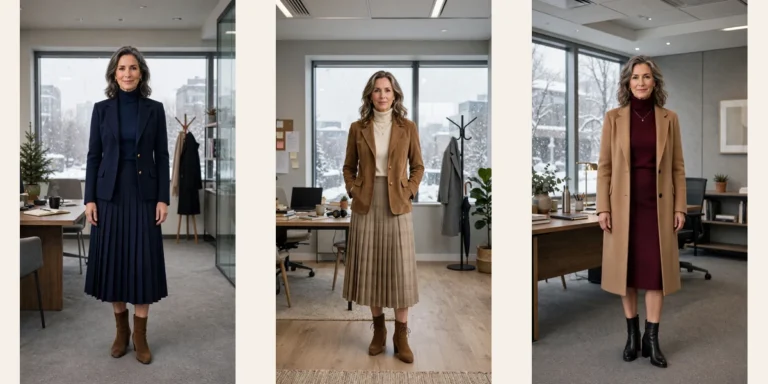 30 Women over 50 turtleneck layering outfits for winter office wear That Are Chic, Warm and Elegant