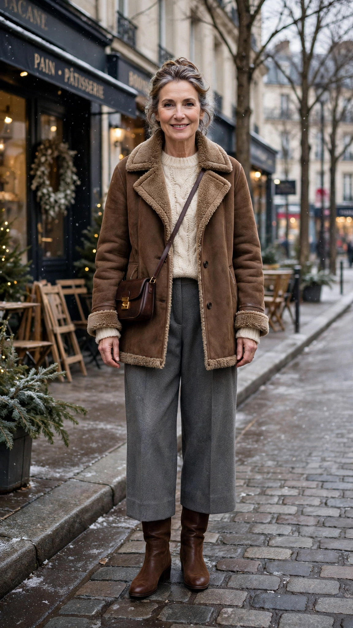 33 Women over 60 brown shearling coat outfits for weekend errands That Are Chic, Warm and Elegant 2 33 Women over 60 brown shearling coat outfits for weekend errands That Are Chic, Warm and Elegant - idea 1