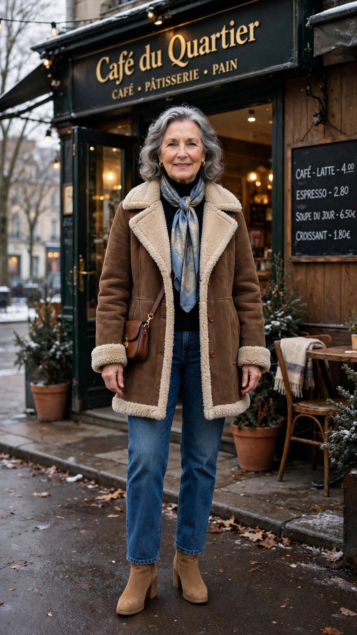 33 Women over 60 brown shearling coat outfits for weekend errands That Are Chic, Warm and Elegant 3 33 Women over 60 brown shearling coat outfits for weekend errands That Are Chic, Warm and Elegant - idea 2