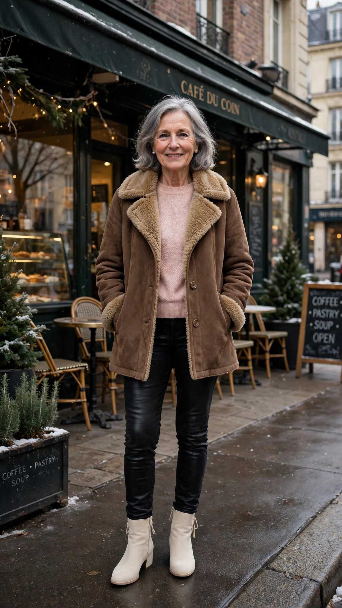 33 Women over 60 brown shearling coat outfits for weekend errands That Are Chic, Warm and Elegant 9 33 Women over 60 brown shearling coat outfits for weekend errands That Are Chic, Warm and Elegant - idea 8