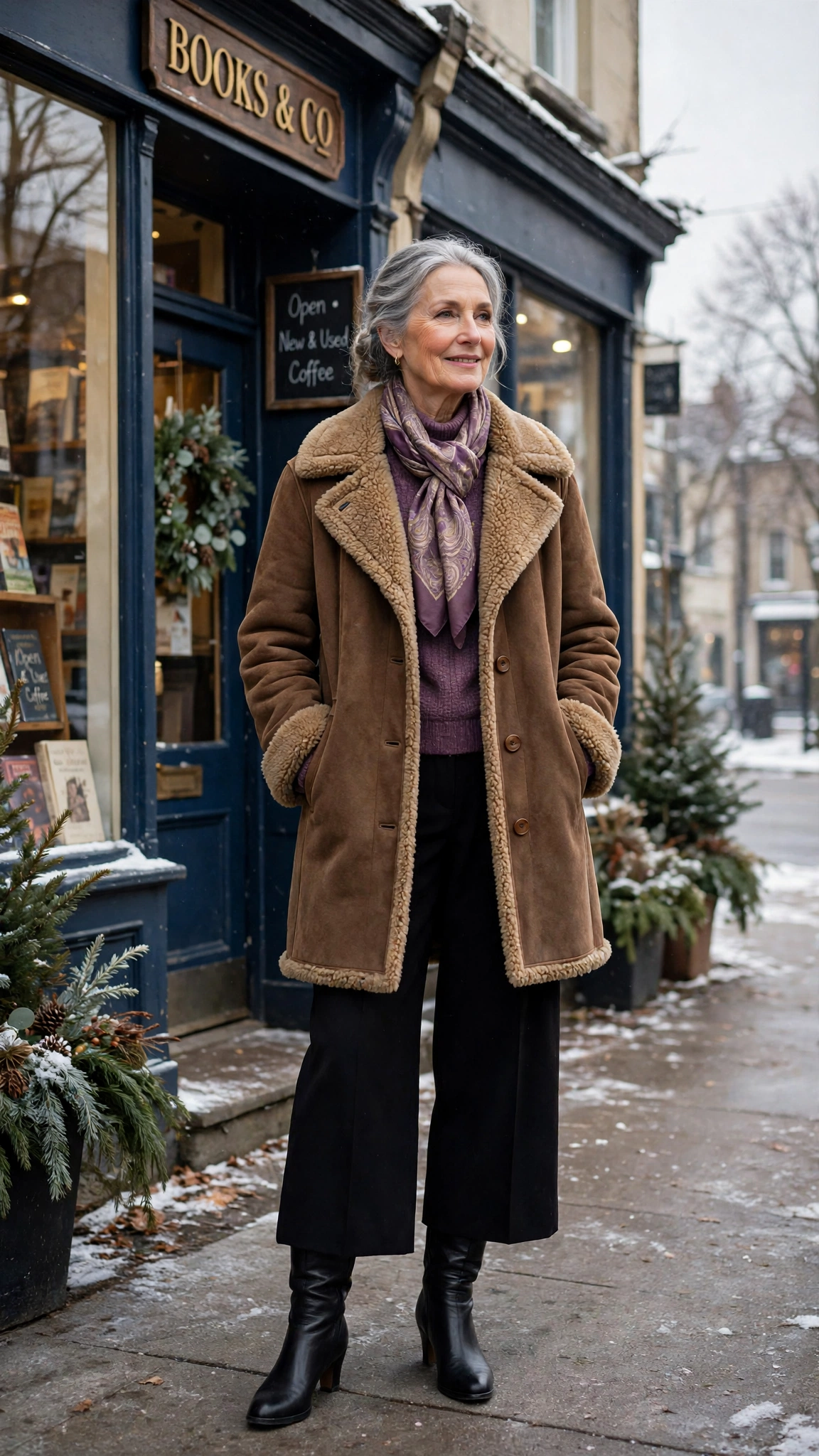 33 Women over 60 brown shearling coat outfits for weekend errands That Are Chic, Warm and Elegant 13 33 Women over 60 brown shearling coat outfits for weekend errands That Are Chic, Warm and Elegant - idea 12