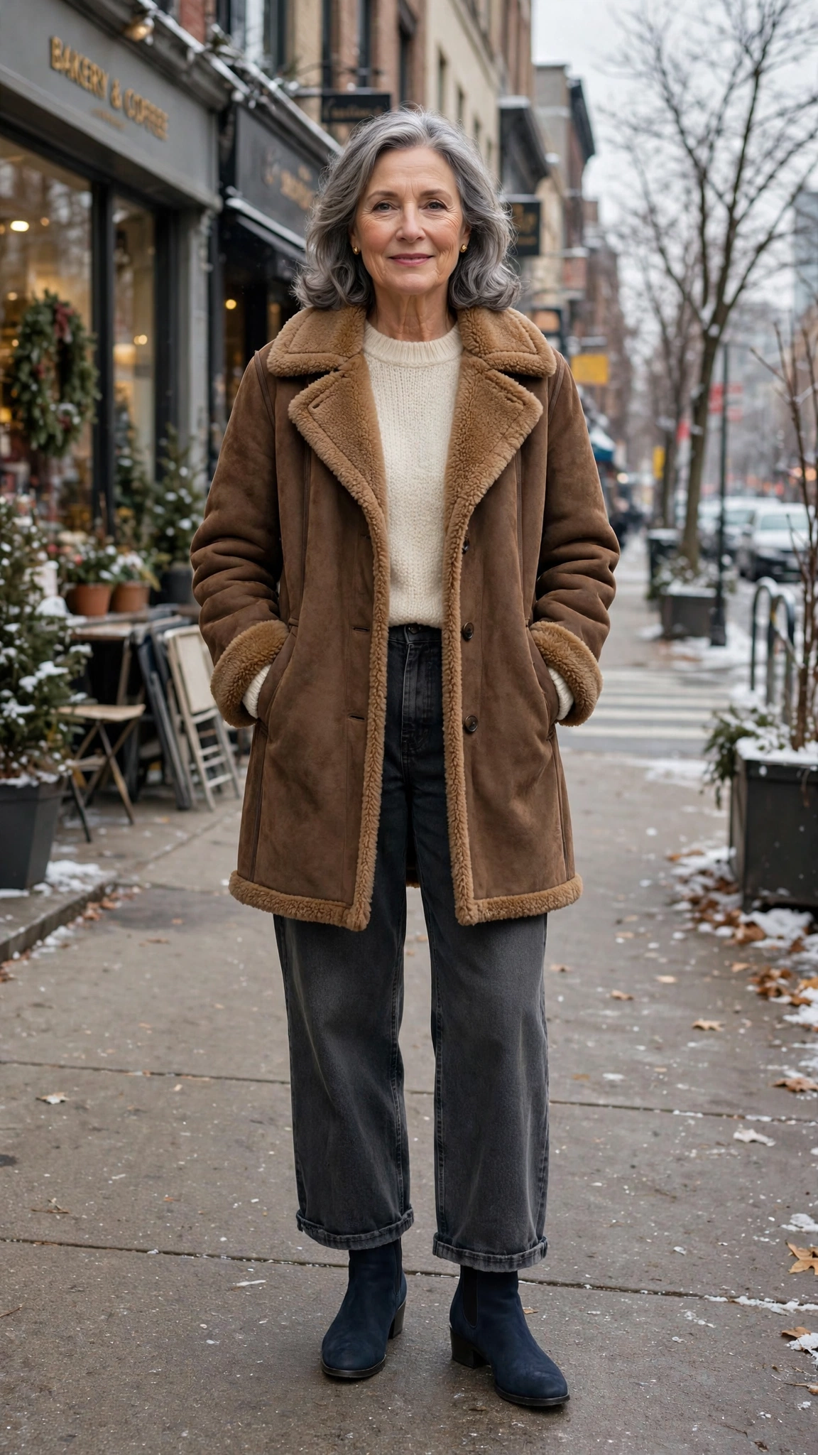 33 Women over 60 brown shearling coat outfits for weekend errands That Are Chic, Warm and Elegant 14 33 Women over 60 brown shearling coat outfits for weekend errands That Are Chic, Warm and Elegant - idea 13