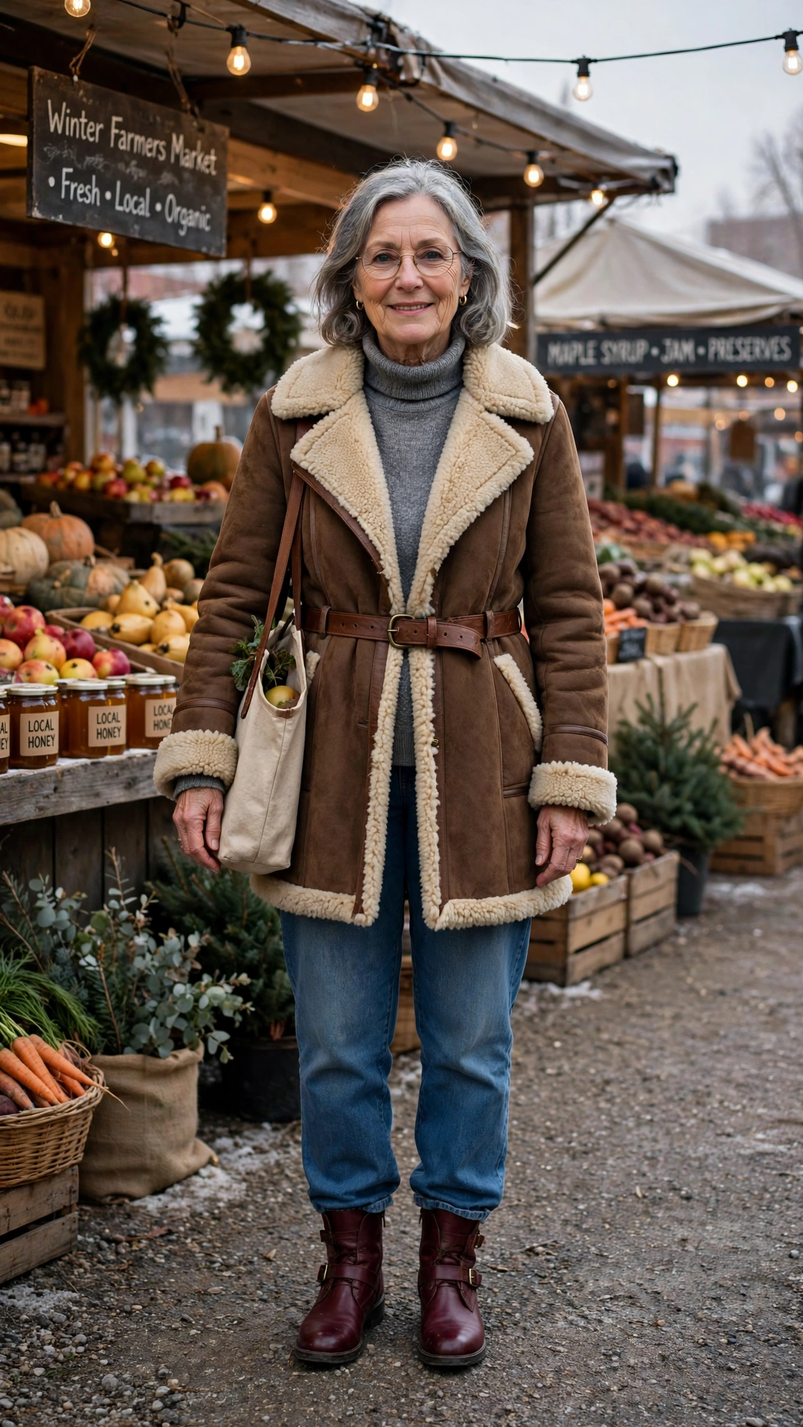 33 Women over 60 brown shearling coat outfits for weekend errands That Are Chic, Warm and Elegant 17 33 Women over 60 brown shearling coat outfits for weekend errands That Are Chic, Warm and Elegant - idea 16